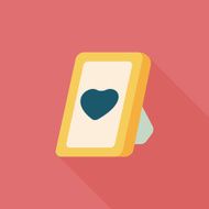 Valentine's Day photo frame flat icon with long shadow eps10 N6