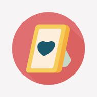 Valentine's Day photo frame flat icon with long shadow eps10 N7