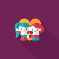 Valentine&#039;s day couple flat icon with long shadow eps10 N99