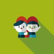 Valentine&#039;s day couple flat icon with long shadow eps10 N102