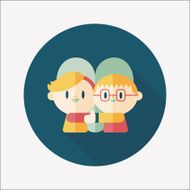 Valentine&#039;s day couple flat icon with long shadow eps10 N104