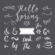 Set of elements for design &quot;Hello Spring&quot;