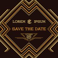 Wedding Invitation Card - Art Deco Vintage Style N4
