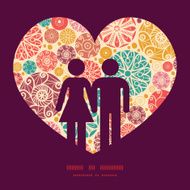 Vector abstract decorative circles couple in love silhouettes frame pattern N2