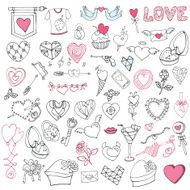 Romantic big bundle Hand drawing Valentine wedding decor N2