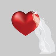 Love heart in hat valentine cute background
