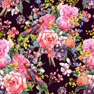 Seamless Floral Watercolor Background N4