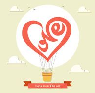 Hot Air Balloon in a shape of word Love