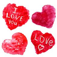 Watercolor Valentine set
