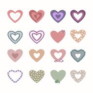 Set of beautiful hearts