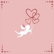 Lovely angel with hearts