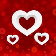 White heart on a red background N2