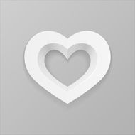White heart on a gray background