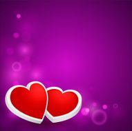 Two hearts on the background