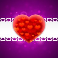 Red heart on a postcard