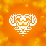 Heart on orange background