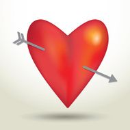 Red heart with arrow Love wedding Valentine&#039;s Day celebration concept