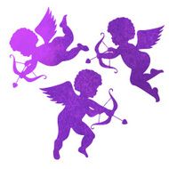 watercolor silhouette of an angel watercolor painting on white background N24