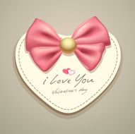 Valentine&#039;s pink ribbons and heart paper