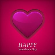 Valentine&#039;s day greetings card with big pink heart