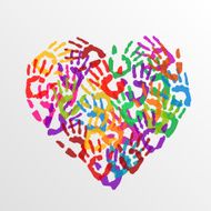Heart handprints Vector
