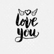 Black Love You Text on light Background