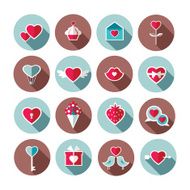 Set of flat valentines day icons N3