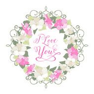 Radial wreath of mallow flower N3