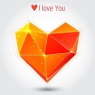 Orange and red triangle heart N3