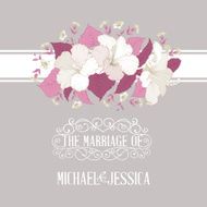 Marriage invitation with hibiscus