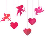 watercolor silhouette of an angel watercolor painting on white background N25