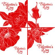 Set of Valentines day greeting cards N7