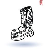 Steampunk boots hand drawn vector illustration N2
