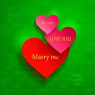 greeting card for Valentine&#039;s Day set of hearts