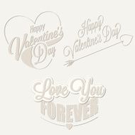 Happy Valentine's Day lettering in vintage styled design N2