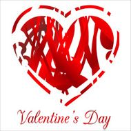 Valentines Day Heart Design on White Background N2
