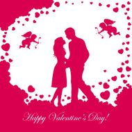 Valentines background with loving couple