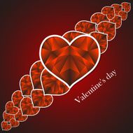 Happy Valentine&#039;s Day lettering Greeting Card on red background N13