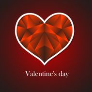 Happy Valentine&#039;s Day lettering Greeting Card on red background N14
