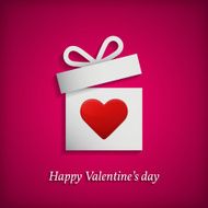 Gift box with heart symbol Valentine's day concept