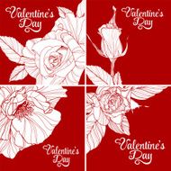 Set of Valentines day greeting cards N9