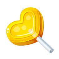 Detailed Icon Heart Lollipop isolated on white background N2