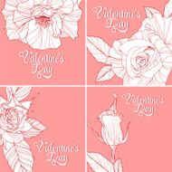 Set of Valentines day greeting cards N10