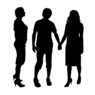 Vector silhouette of a couple N110