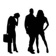 Vector silhouette of a couple N111