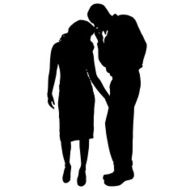 Vector silhouette of a couple N112