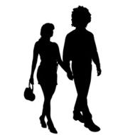 Vector silhouette of a couple N113