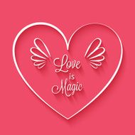 Love is magic phrase in heart frame N2