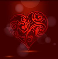 St Valentines greeting card element with heart shape