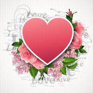 Valentines day vector illustration with a heart of beautiful flowers N3